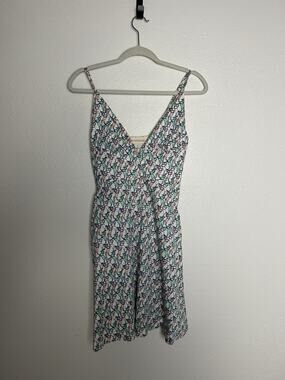 Ivana Helsinki Pastel Horse Print Y2K V Neck Mini Dress Size EU 36/ US 4
